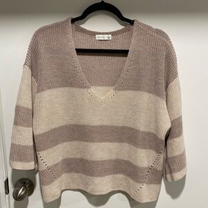 Gentle Fawn V-Neck Sweater in Cream and Tan